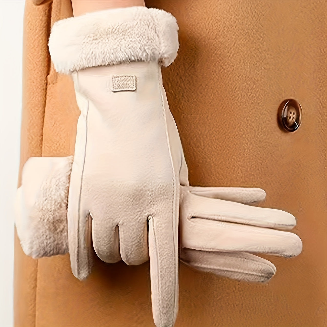 1 pair of all finger warm bicycle gloves - windproof,, stylish Women's winter gloves - hand wash only, perfect for autumn and winter seasons, the perfect gift for women